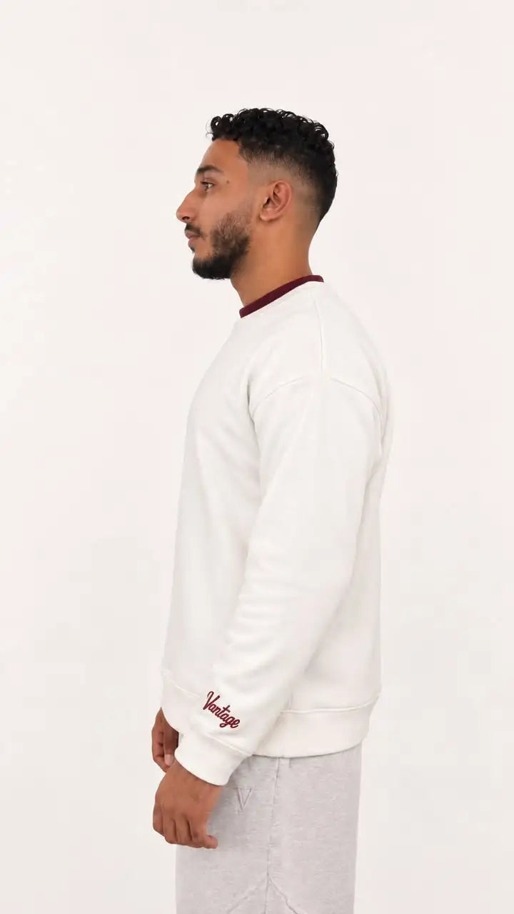 VANTAGE Essential Crewneck - White -